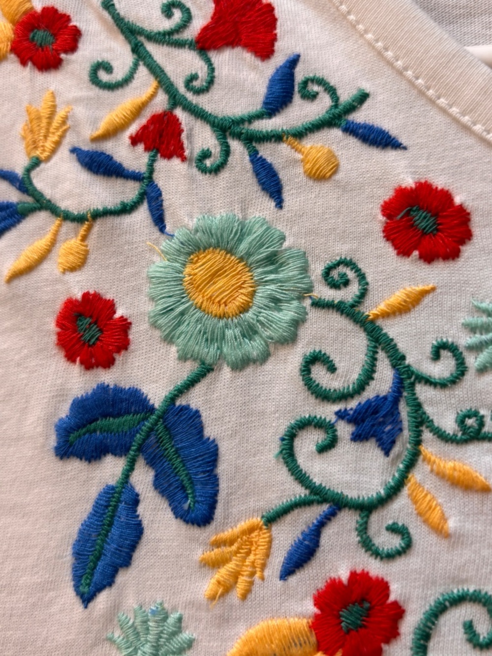 J. Crew Floral Embroidered Cotton T-Shirt Short Sleeve White Size Small - Picture 5 of 10
